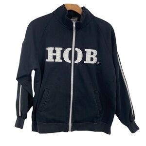 House of Blues Fleece Sweatshirt‎ Men's Size Medium Black Cotton Blend Full Zip